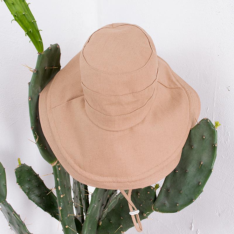 11cm Large Brim Sun Beach Hat Woman Casual Travel Solid Colors Bucket Hat Ladies Windproof Sun Visor Hat Wide Brim Summer Hat