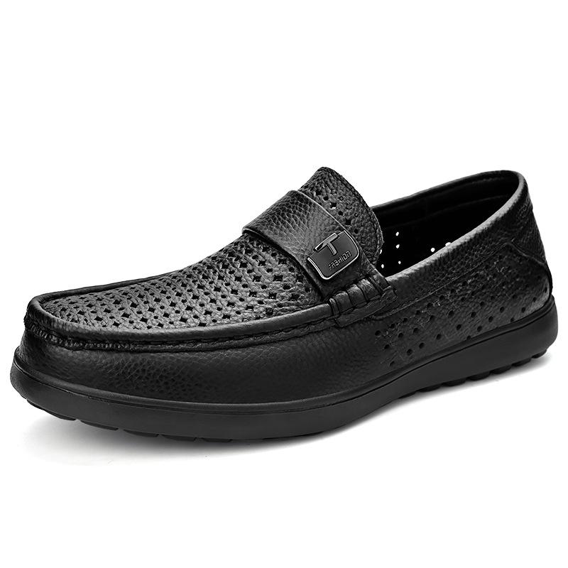 

Мужские туфли-лодочки Gommino, новые летние дышащие туфли из полой кожи, первый слой, деловые туфли из коровьей кожи, мужская обувь 44