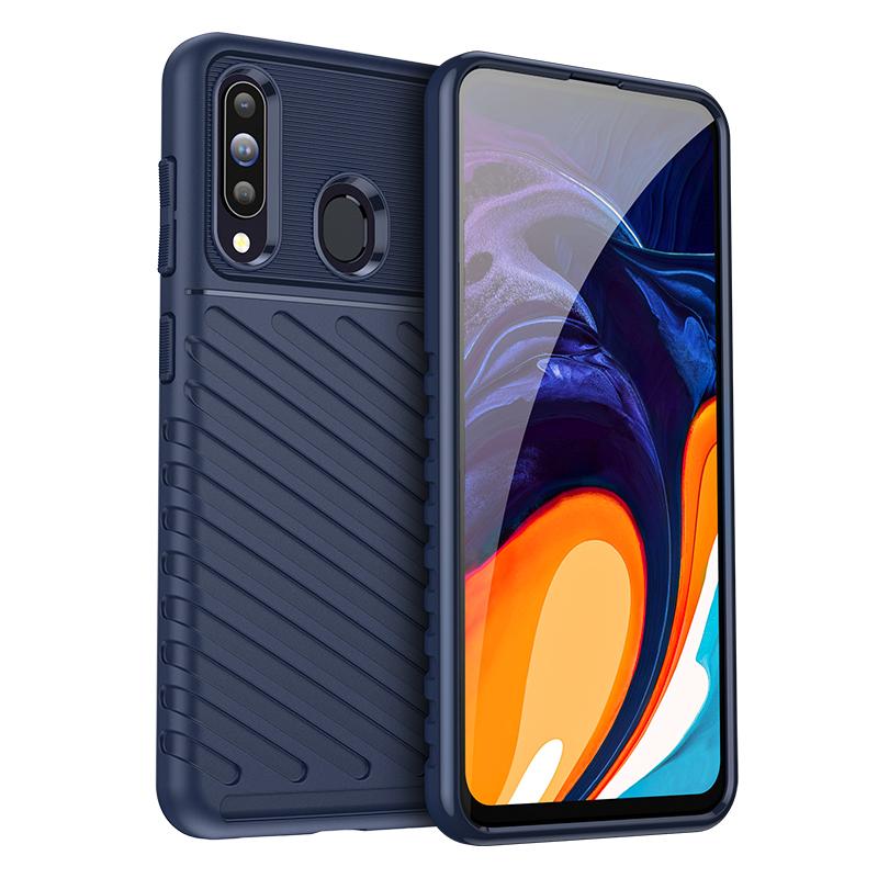 Coque de Luxe Housse Anti-choc en Silicone pour Téléphone Samsung Galaxy A10/M10/A20/A30/M10S/Wide4/A40/A30S/A50/A50S/A60/M40 Galaxy A30 bleu