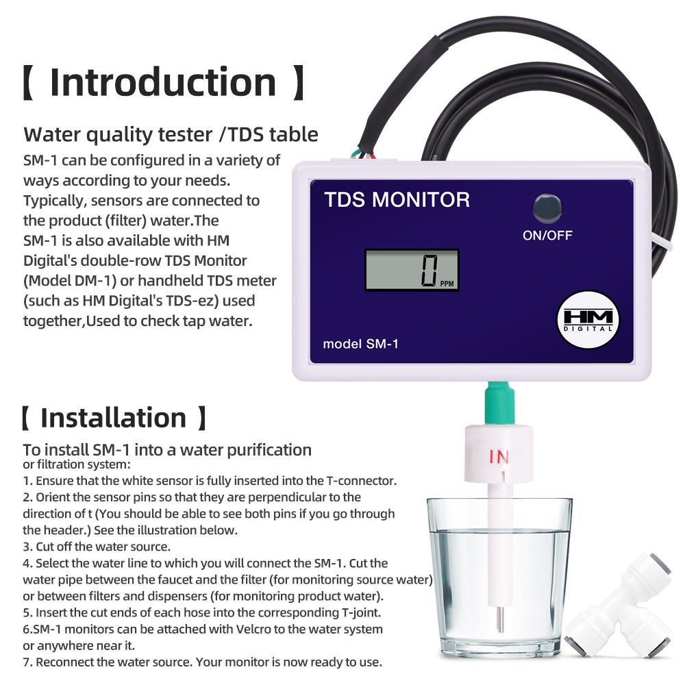 SM1 Single/TRM1 Triple TDS Meter Online Water Quality Tester Digital Salinity Dissolved Oxygen Monitor for Aquarium Laboratory