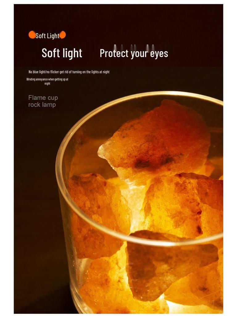 Nordic Himalayan Salt Lamp: USB-Powered Warm Bedside Night Light and Romantic Gift