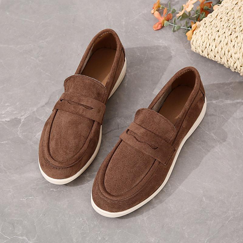 2024 Podzim Dámské Retro Britské Nazouvací Lodičky - Velká Velikost Ležérní Baleríny