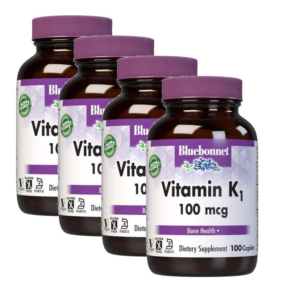 Bluebonnet Vitamin K1 100 Tablets 4 Bottles 4 pcs