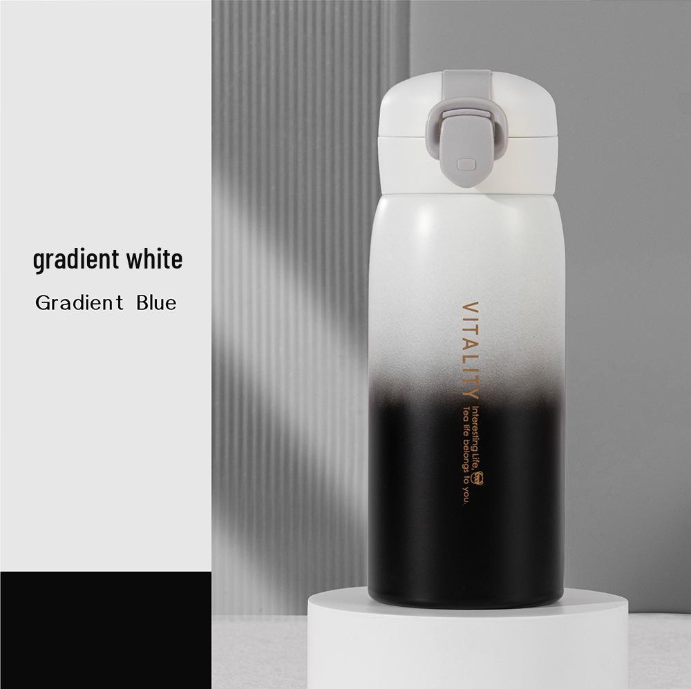 Gradient Color Stainless Steel Flip-top Water Cup for All Ages