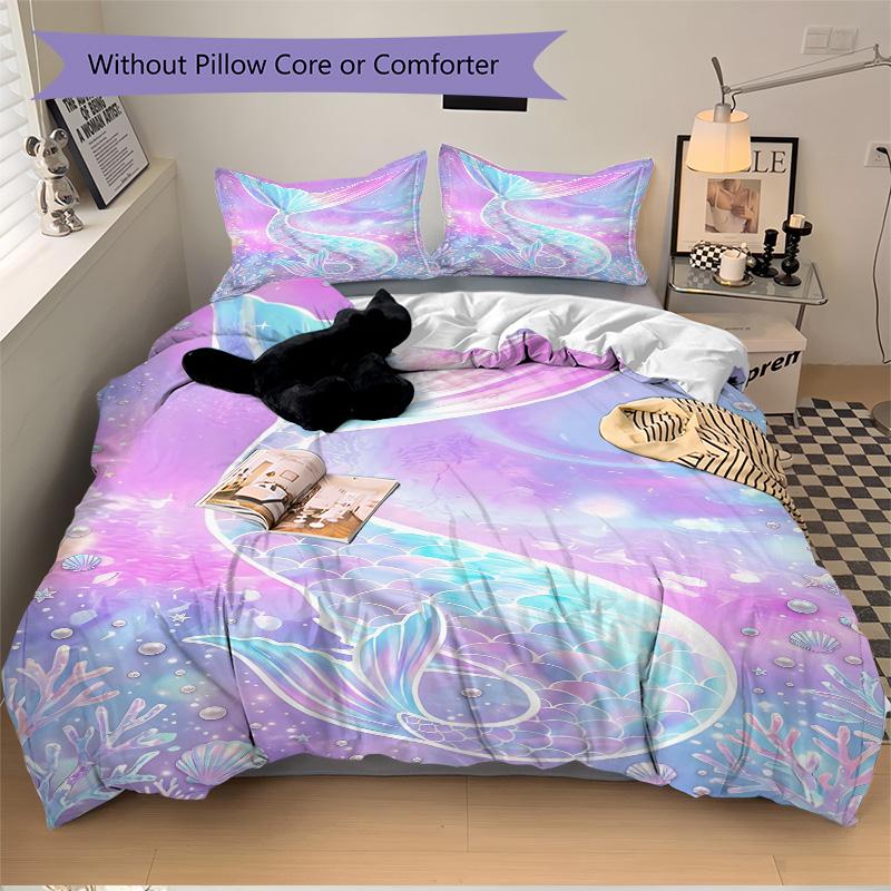 Mermaid Tail Fantasy Art Print 3Pcs Bedding Setduvet Cover With 2 Bedropillowcase Home Birthday Gift