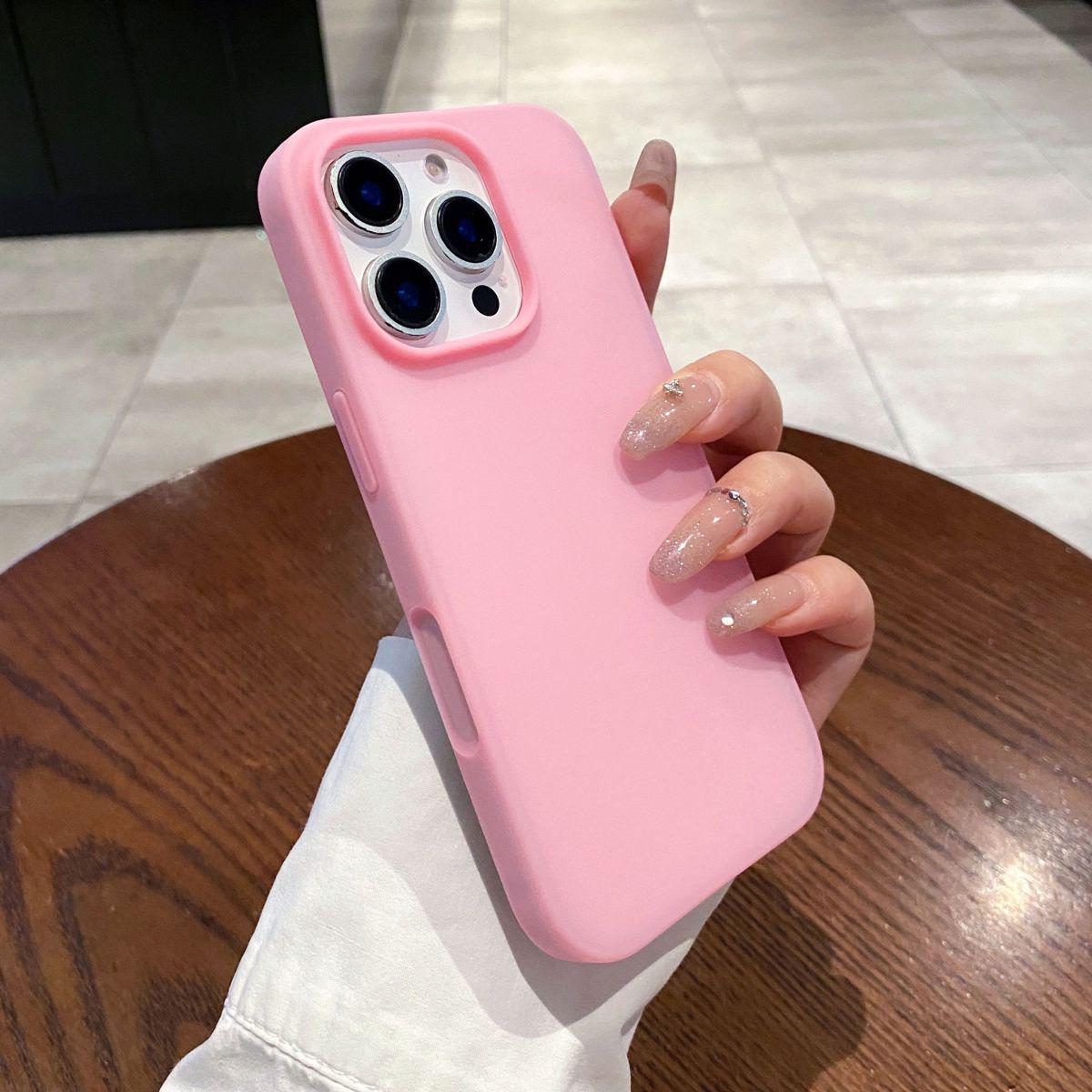 

Ice Transparent Liquid Silicone Case for Apple 17 Pro/16 Solid Color Minimalist iPhone 15 Pro/14/13, Thin Design for Men & Women iPhone 14