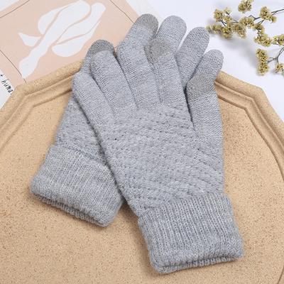 Winter-Touchscreen-Handschuhe für Damen und Herren, warm, Stretch-Strickhandschuhe, Nachahmung Wolle, Vollfinger-Guantes, weibliche Häkel-Luvas, verdicken