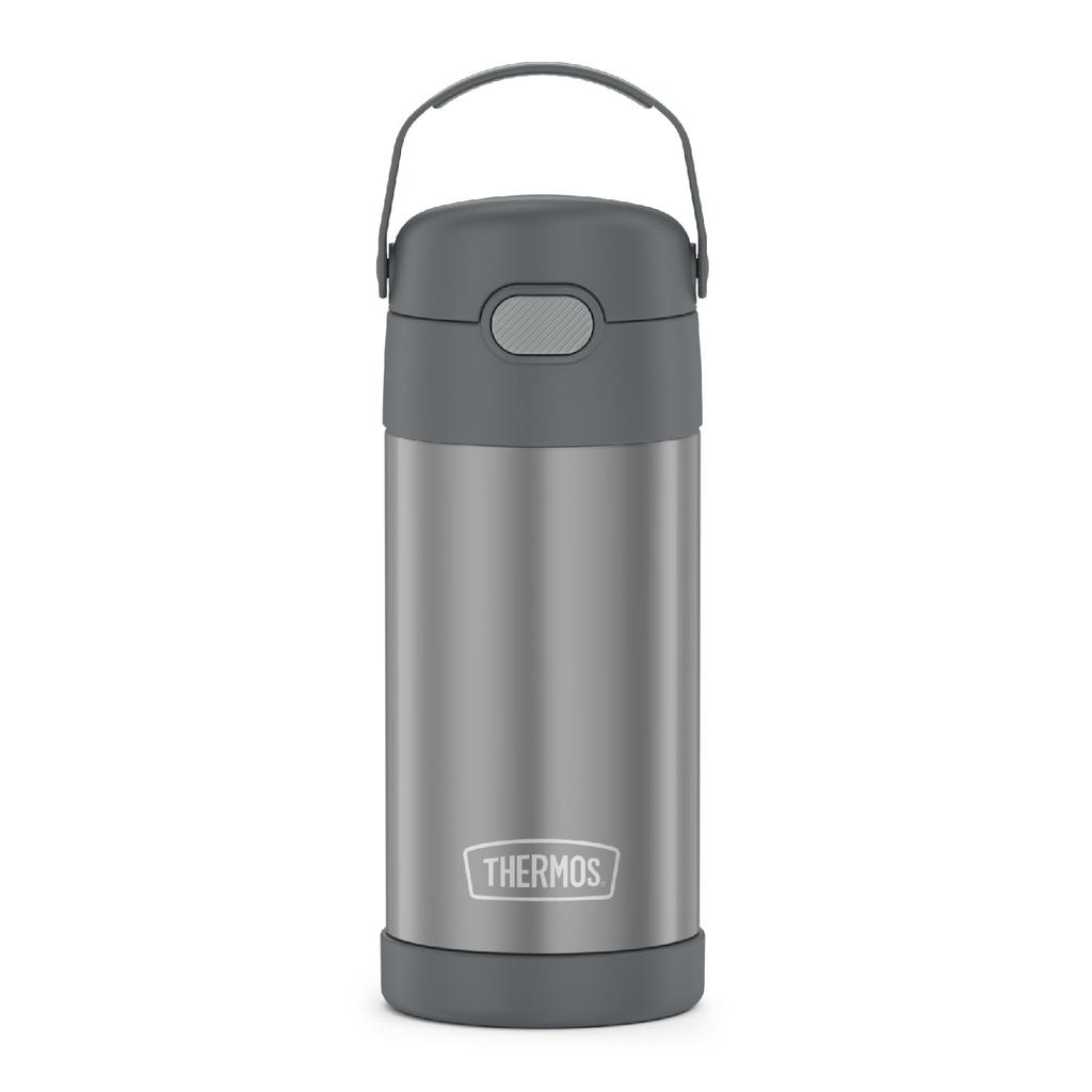Thermos FUNTAINER 12oz nerezová vakuově izolovaná dětská slámově šedá láhev,