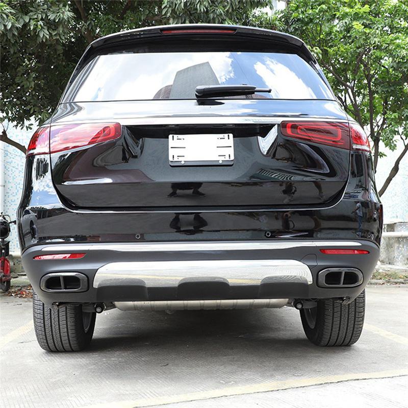 

For Mercedes Benz GLC GLE 350 450 GLS W167 X253 X167 20-22 Car Muffler Exhaust Pipe Tail Cover Trim, ABS Carbon Fiber Parts Carbon fiber