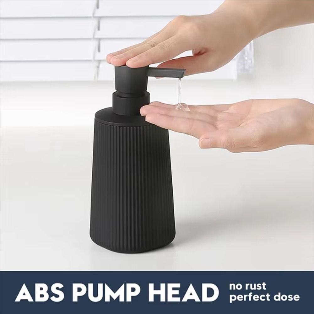 Press Pump Handwash Container Modern Ribbed Soap Lotion Bottle Lotion Gel Jar Farmhouse Style