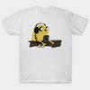 Men Black Print T-shirt Jake The Dog Listening Music No-Cut Transfer Paper Print Cotton Tshirt