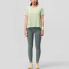 SAUCONY Logo Back Slit Design Round Neck Moisture Wicking Breathable Dopamine Short Sleeve T-Shirt Women T-Shirt Light-Green SC1249033B-GE35