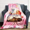 Lady Tramp Romance Flannel Blanket Super Soft Warm Cozy Blanket For Sofa Bed Office Travel Allseason Home Decor Gift