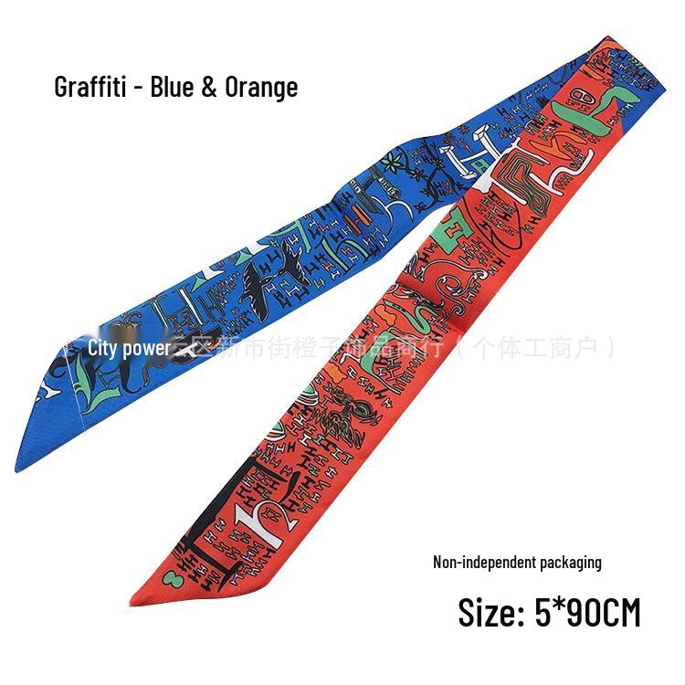 Silk Scarf Accessory: Long Ribbon for Bag, Headband, or Hair Tie