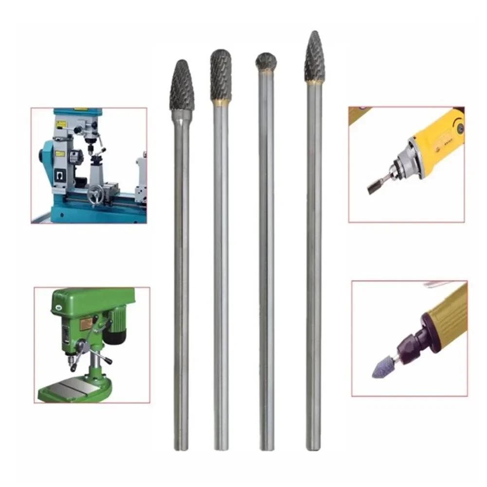 Tungsten Carbide Cutter, 8/10mm Cutting Diameter, 4pc Rotary Burr Set For Cast Iron And Non Metallic Materials