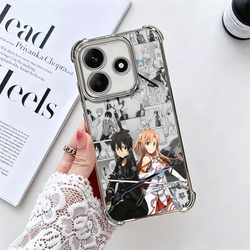 Sword Art Online Anime Weiche Handyhülle Für Xiaomi Redmi Note 14 15 Pro Plus 13 12 11S 11T 5G 10 9S 9 Galvanisiert Anti-Fall Fundas