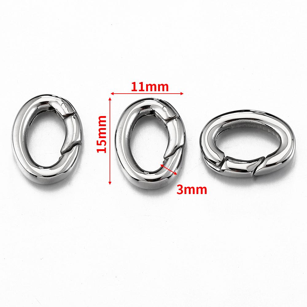 

2pcs/1pc Stainless Steel Spring Lobster Clasp Oval Connector for Keychain Keyring Polishing Ring Carabiner Jewelry Making DIY 1pc