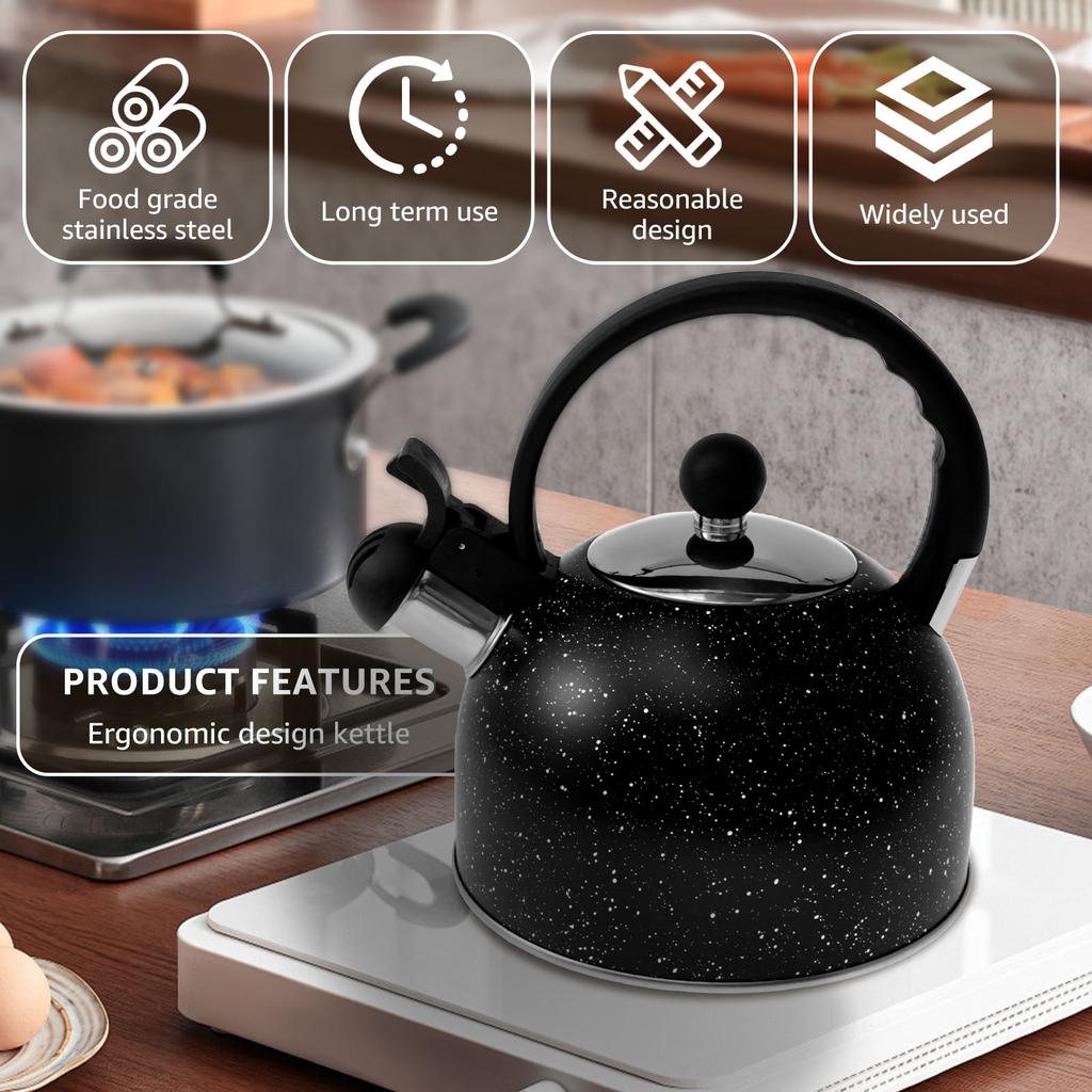2.5L/3L Whistling Kettle Stainless Steel Teapot Stove Top Tea Kettle Large-capacity Water Kettles for Gas Stove Electric furnace