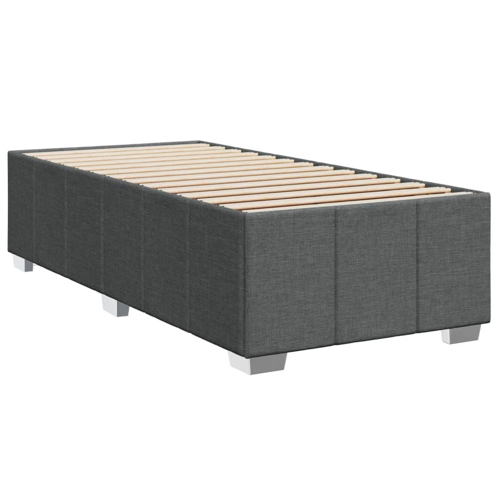 Box Spring Bed with Mattress Dark Gray 90x190 cm Fabric
