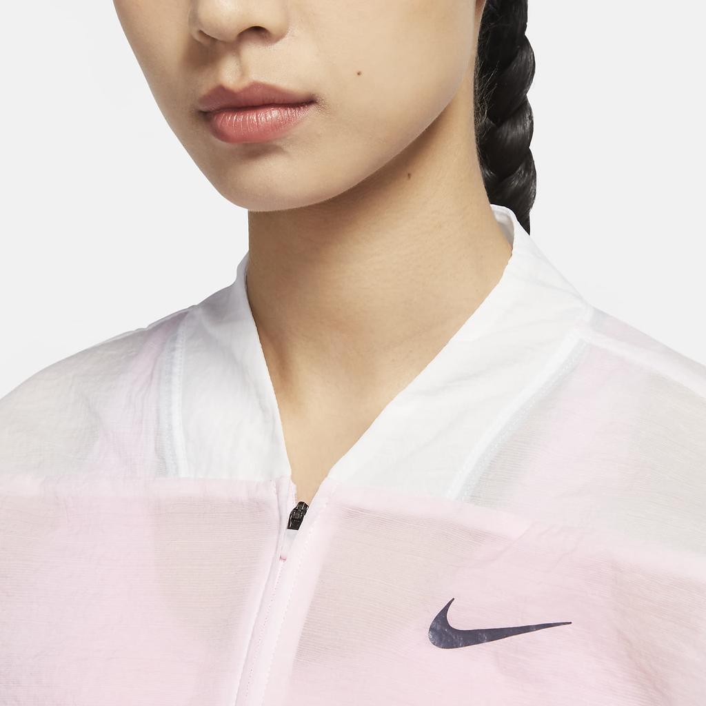 Nike Icon Clash Bunda na běhání s potiskem na zádech Dámská bunda Pěnově růžová CU3049-663