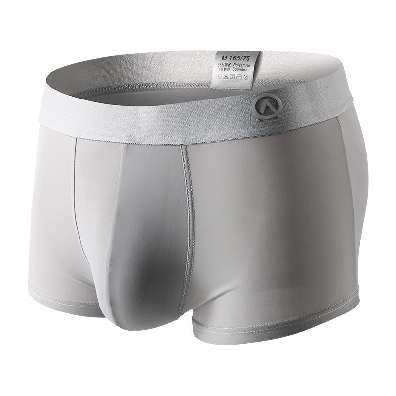 Men's Ice Silk Breathable Boxer Briefs - Mid-Waist, Summer Collection