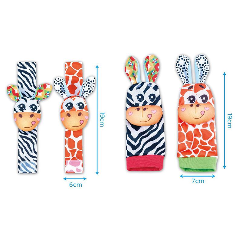 0-12 Months Baby Sock Rattles Cartoon Children Infant Wrist Strap Rattle Toys Baby Rattle Socks Wrist Baby Rattles Newborn Toy