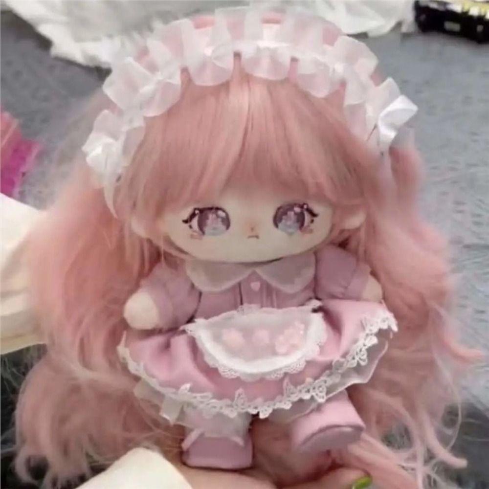 Pretty Kpop Plush Dolls Outfit Cute Hoodie Girls Brithday Gift Dress Clothes for 20cm Cotton Doll