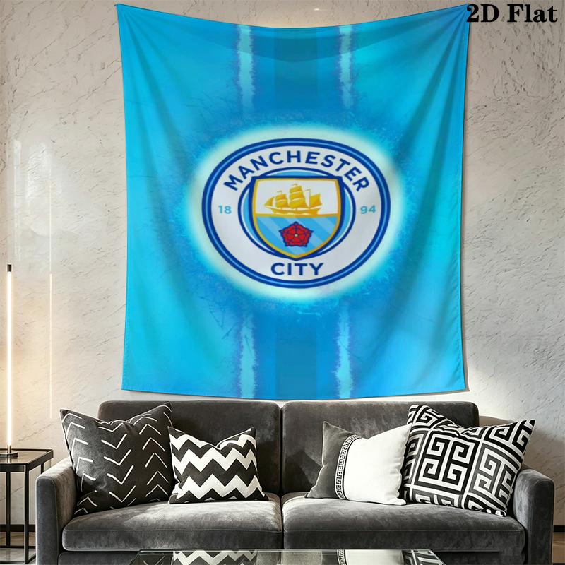 Manchester City Football Clu Wall Tapestry Aesthetic Wall Hanging Printed Fabric Blanket Decorative Tapestries for Bedroom Living Room Home Decor