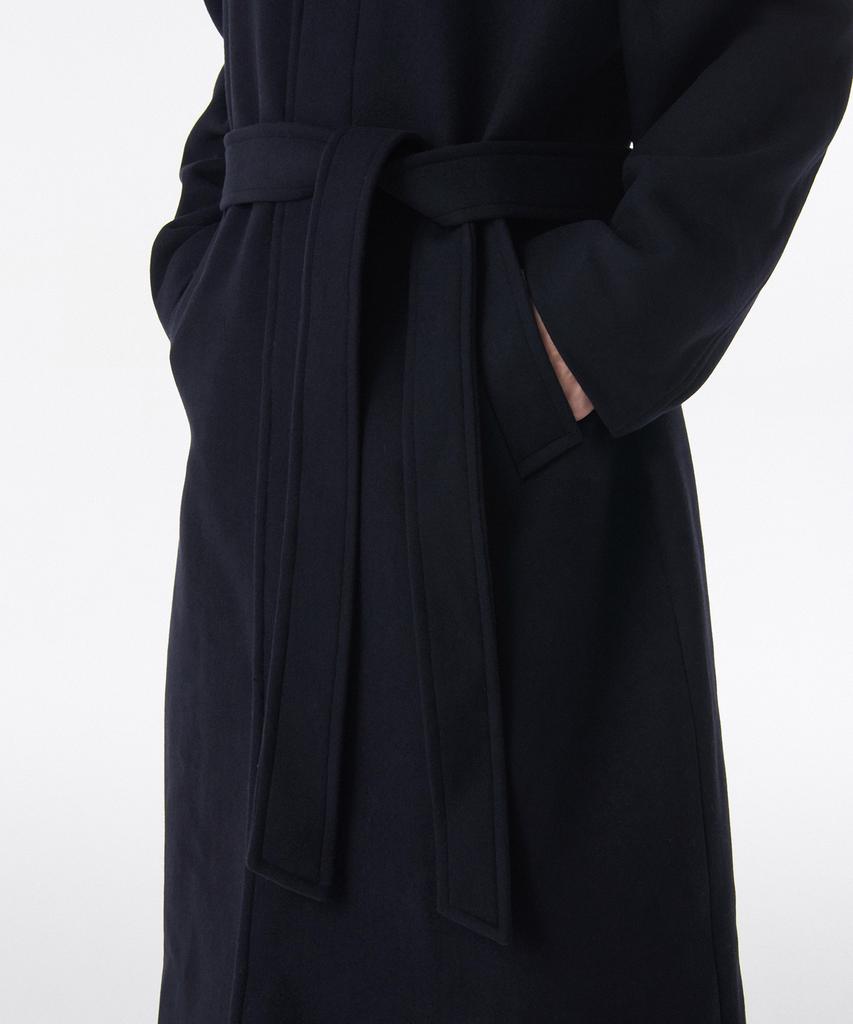Musinsa Standard Wool Blend Maxi Balmacaan Robe Coat [Navy]