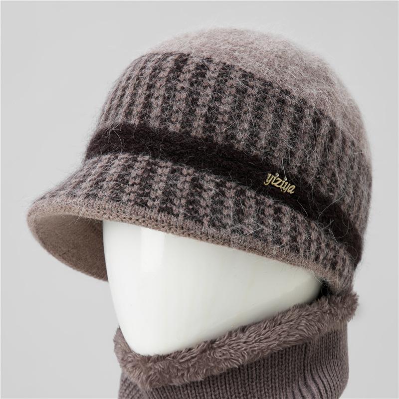 Hat Female Autumn and Winter Rabbit Hair Thermal Basin Hat Fleece Thickened Wool Hat