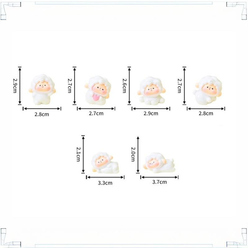 1/6 Pcs Adorable Sheep Car Dashboard Decor Cute Lamb Figurine Auto Center Console Accessory For Women Car Enthusiasts