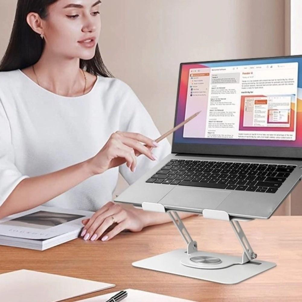 Adjustable Tablet Holder 360 Rotating Base Computer Riser Multi-Functional Laptop Bracket for Desk