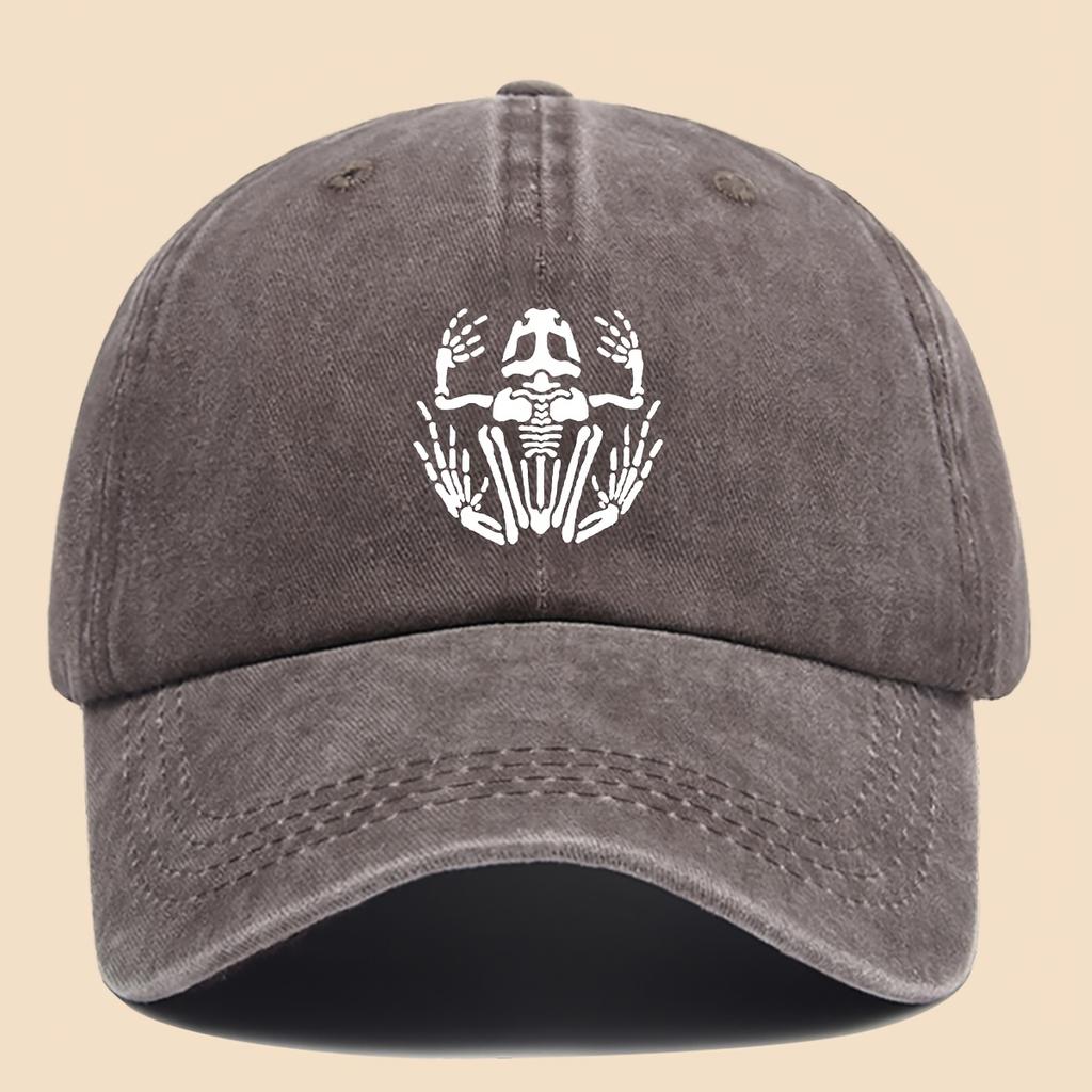 Baseballkappe mit Skelettfrosch-Aufdruck für Männer und Frauen, zum Angeln und für Outdoor-Erkundungen, Geschenk zum Vatertag und Muttertag