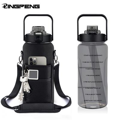 Sport Water Bottle Covers Cellphone Holder Large Capacity Motivational Water Bottles Holder Bag Thermos Sleeve Drinkware