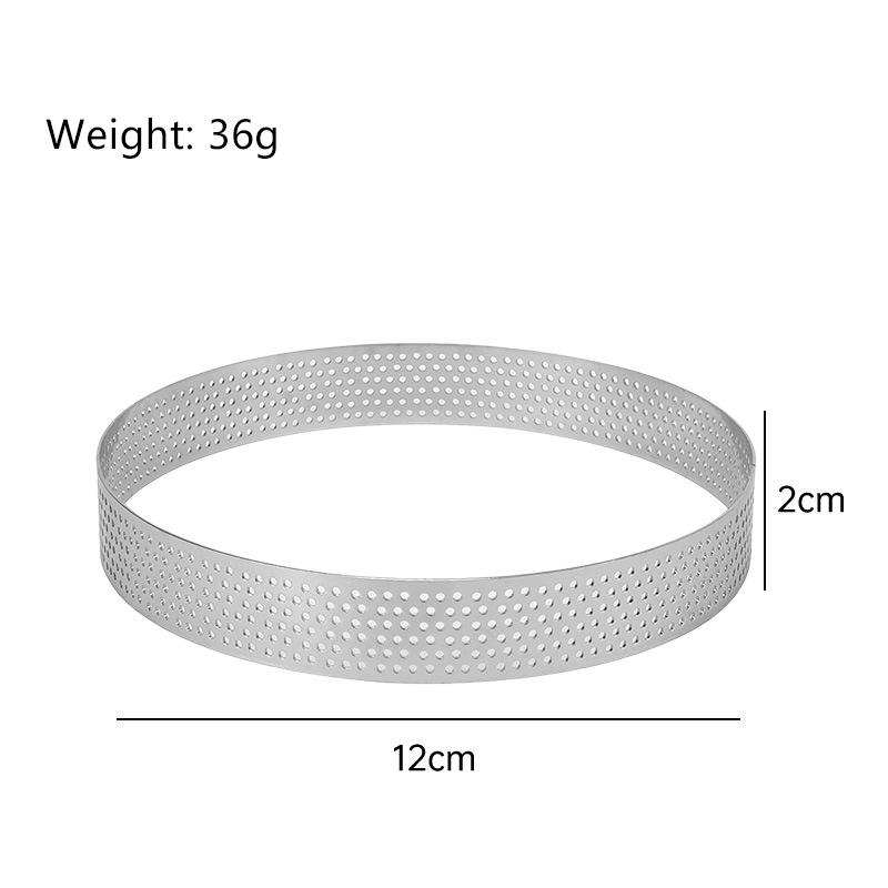 Stainless Steel Mousse Cake Mold Heat-Resistant Perforated Round Tart Ring Cookies Pastry Circle Cutter Mold Baking Tools