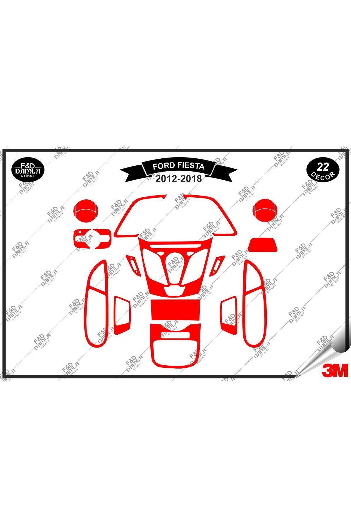 

Ford Fiesta 2012-2018 Torpido Konsol Trim Göğüs Maun Kaplama Set 22 Parça Kırmızı