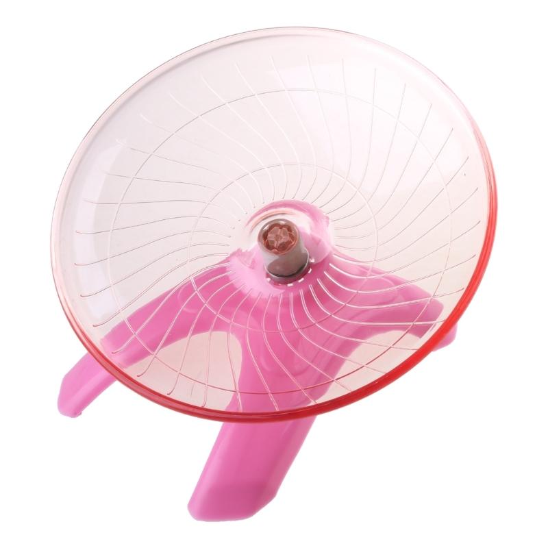 Hamster Running Wheel Silent Mute Flying Saucer Axle Wheel Hedgehog Rat Running Disc Toys Small Mouse Running Wheel 1 розовый