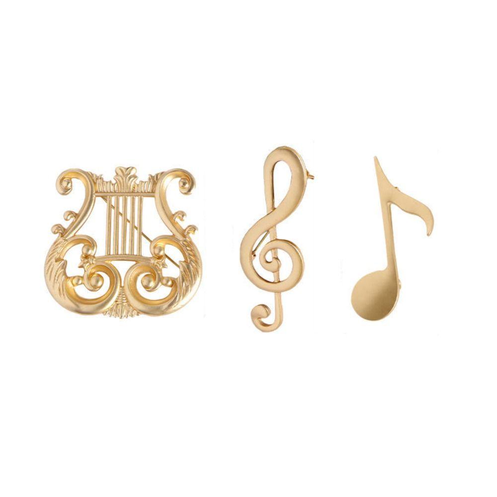 Music Note Eighth Note Pin Music Instrument Harp Badge Creative G Clef Brooch Concert Gift