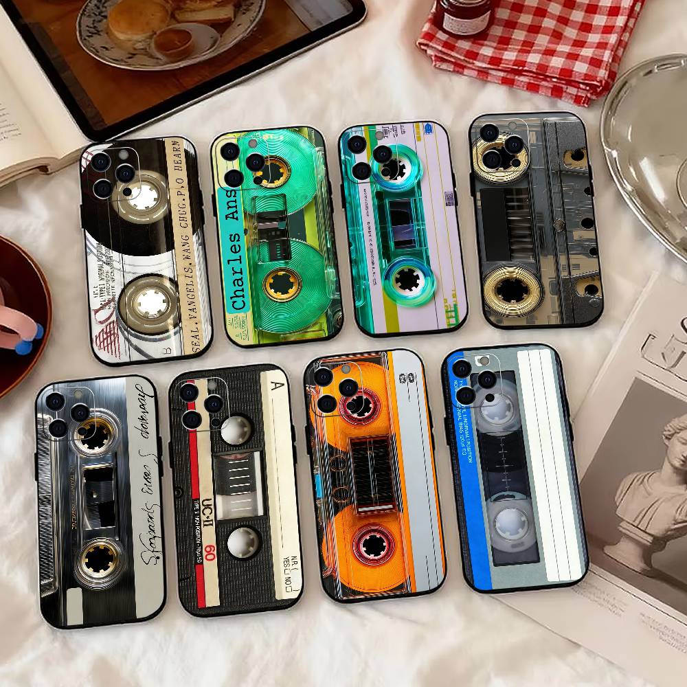 Vintage Cassette T-Tape Retro Phone Case Silicone Soft For IPhone 17 16 15 14 13 12 11 X XR Plus Pro Max Plus