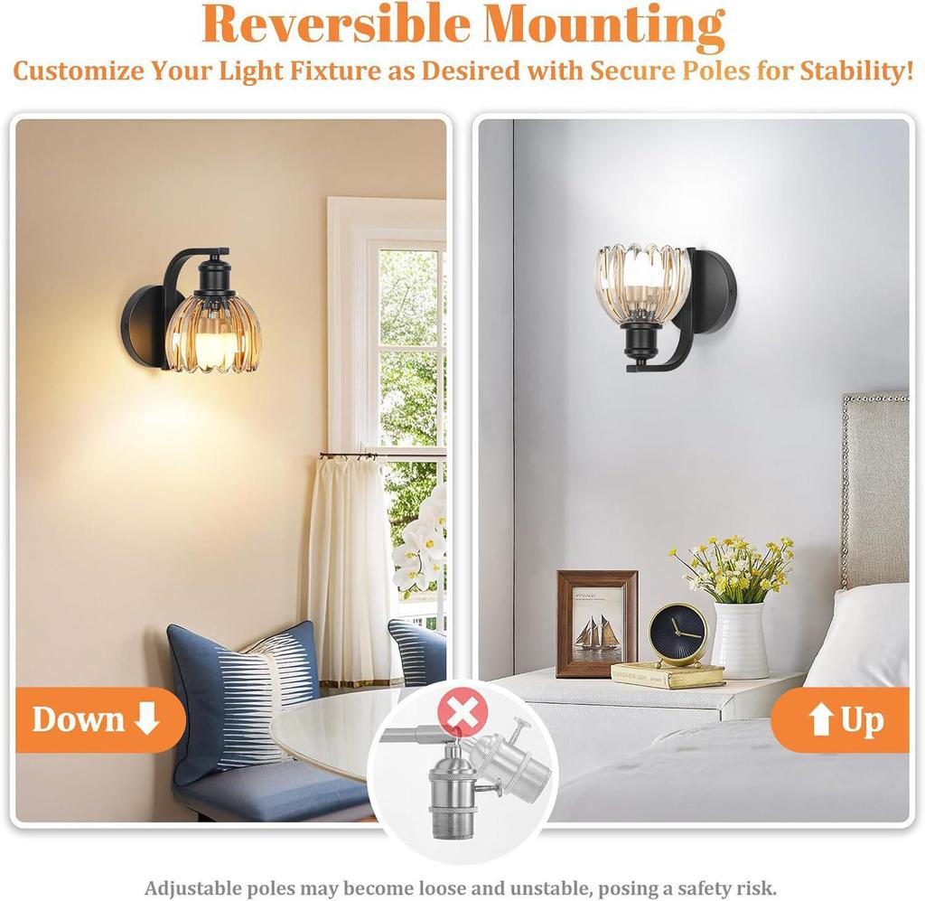 Tulpen Glas RGB Wandleuchte: Wiederaufladbares kabelloses Nachttisch- und Wohnzimmerlicht