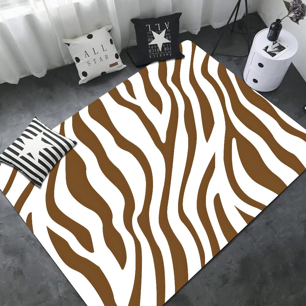 Black White Print Zebra Floor Mat INS Style Soft Bedroom Floor House Laundry Room Mat Anti-skid Bedside Area Rugs