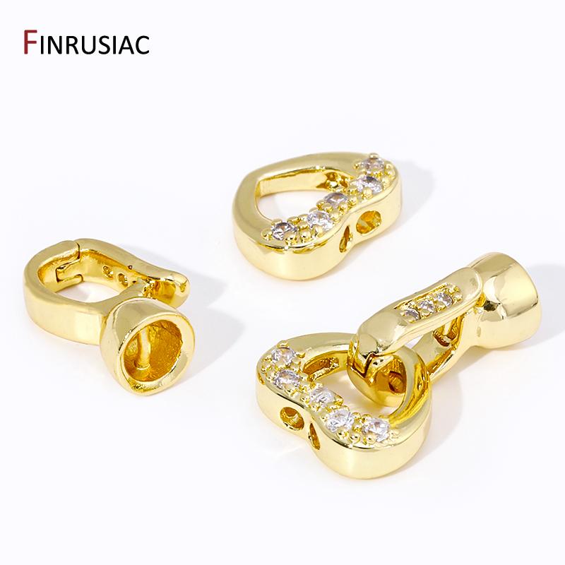 18K Gold Plated Brass Creative Closure Fasteners Lock Clasps Accessories For DIY Needlework Beads Pearls Jewelry Making Material