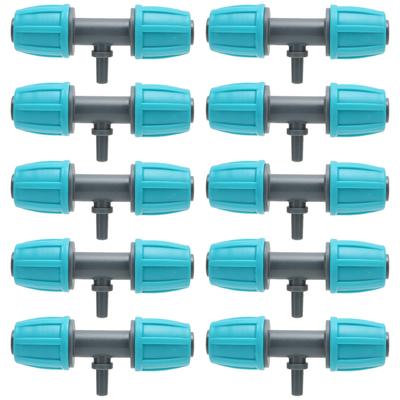 10PCS 16mm To 4/7 Barbed Tee Irrigation Tube Reducing Tee Connector Fitting for Garden Courtyard