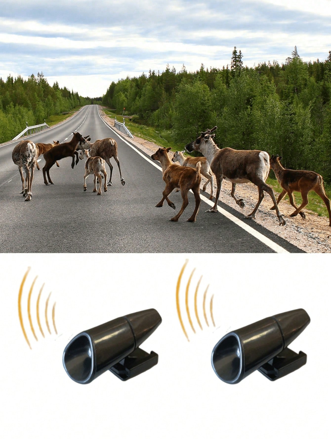 

2Pcs Deer Repeller, mountable on car grille, and an ideal choice for outdoor sports enthusiasts and frequent travelers. чёрный