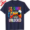 Gamer Back To School Gamepad 1st First Grade Level Unlocked Tshirt Summer Unisex Unisex Fashion Cotton Graphic T Shirts