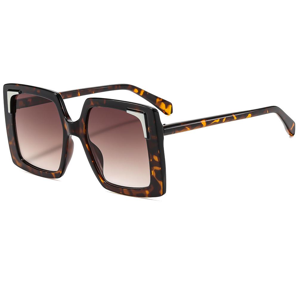 New Retro Large Frame Square Gradient Women Sunglasses  Personalized Brand Frame Design Trendy Versatile Men Glasses Uv400