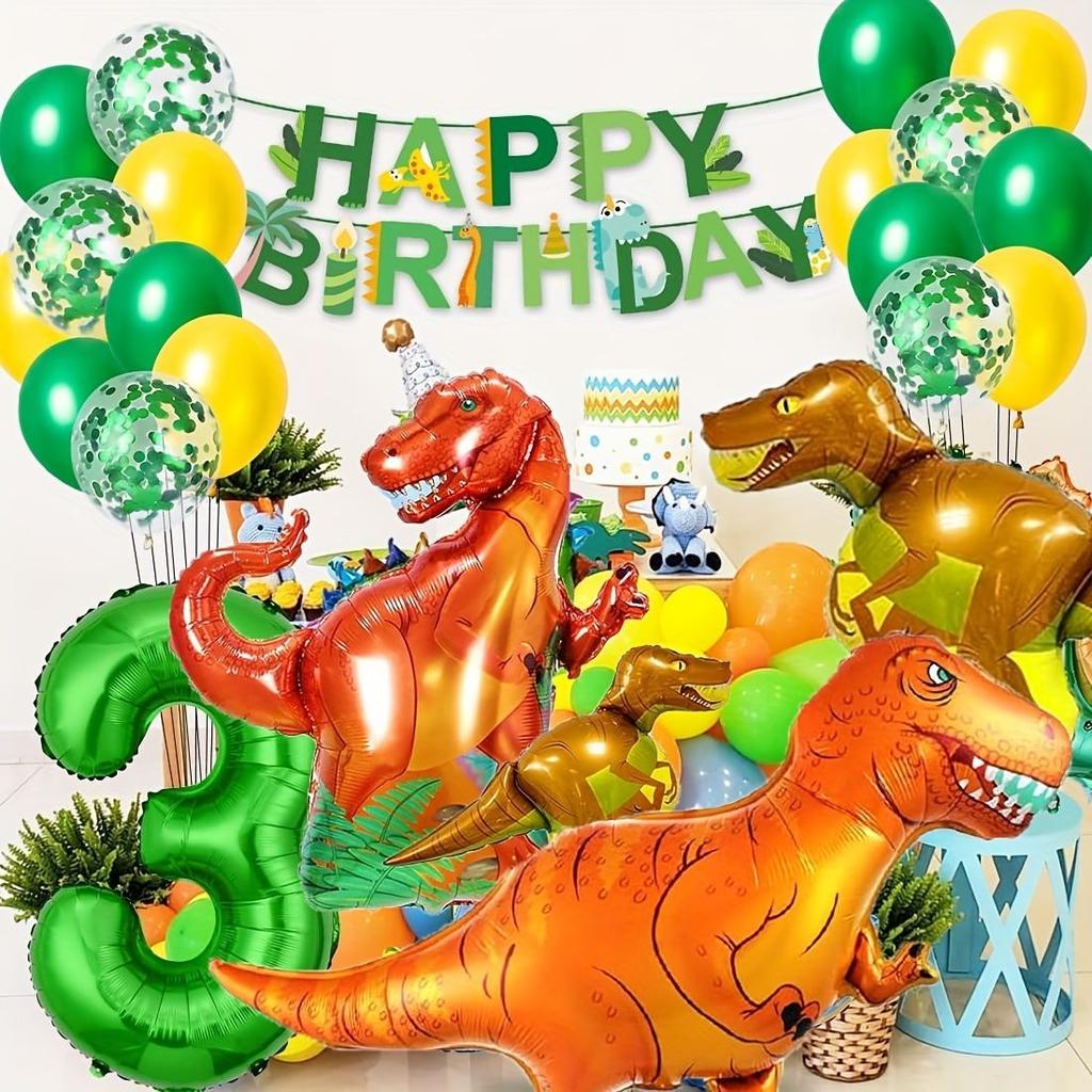 Aluminum Film Dinosaur-themed Balloon Set for Children's Jungle Birthday Party Decoration and Arrangement