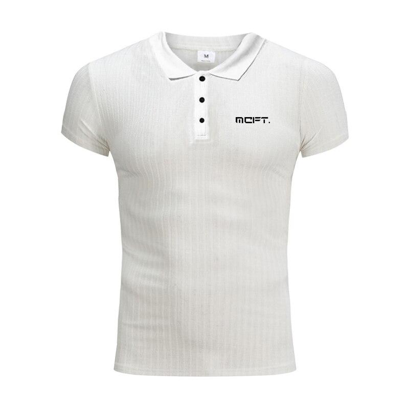 Muscleguys Pánské oblečení na tělocvik Letní cvičení Pohodlné S krátkým rukávem Pletená košile s potiskem Móda Ležérní Polokošile Polyester