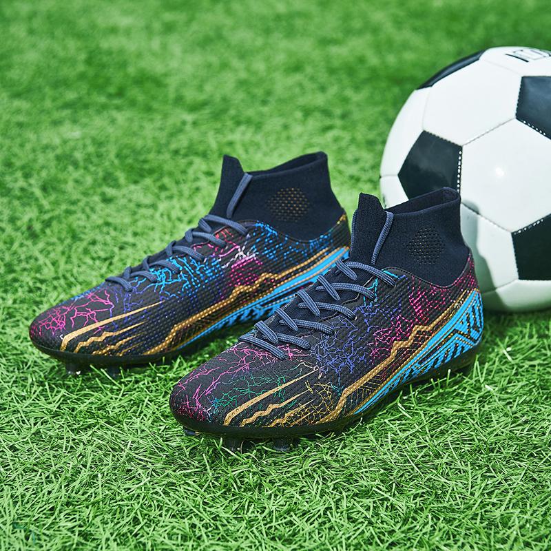 Kopačky Vysoké elastické ponožky Ústa, Kožené Oplotenie Trávnik Guma Krátke nechty Futbalové topánky Detské futbalové kopačky veľkých rozmerov