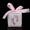 50 Pezzi Simpatico Scatola di Carta a Forma di Impronta di Piedino di Bambino Scatola per Caramelle Bomboniera Matrimonio Baby Shower